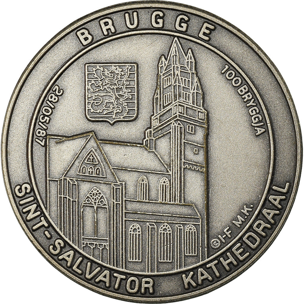 Belgium, Token, Bruges, Sint-Salvador Kathedral, 1987, MS(64), Copper-nickel
