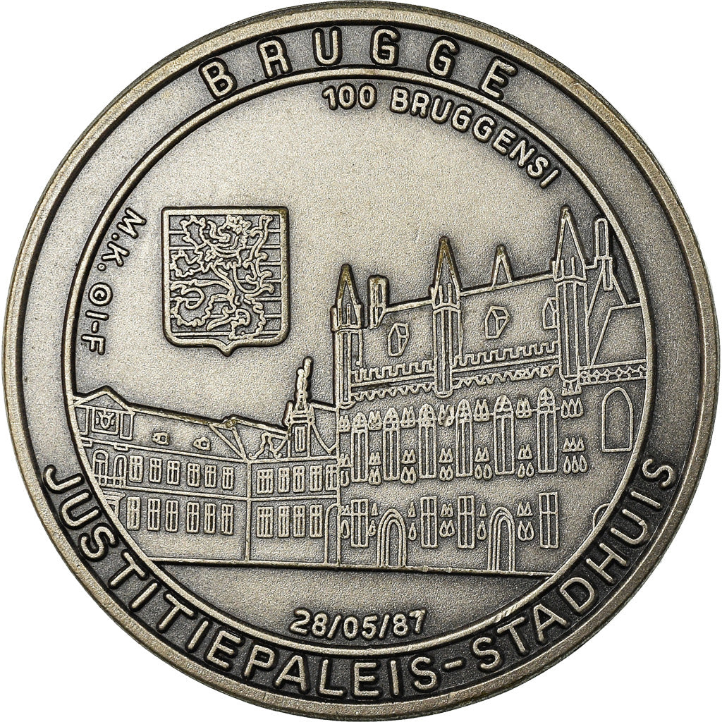 Belgium, Token, Bruges, Justitiepaleis-Stadhuis, 1987, MS(64), Copper-nickel
