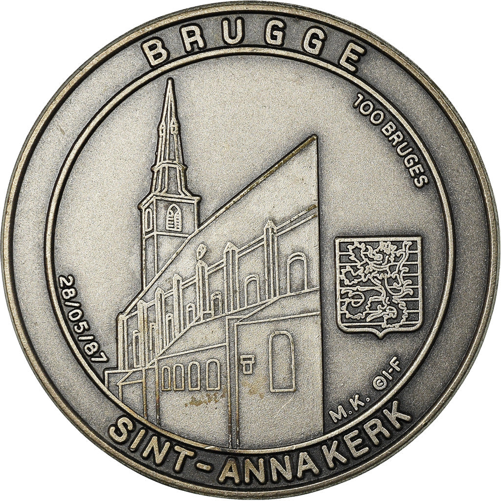Belgium, Token, Bruges, Sint-Annakerk, 1987, MS(64), Copper-nickel