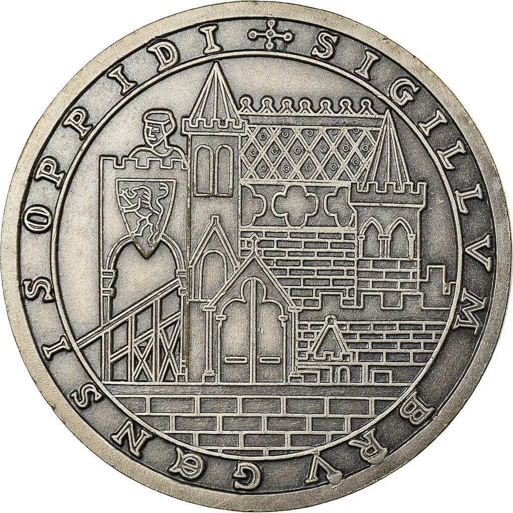 Belgia, Token, Bruges, Poortersloge en Jan Van Eyck, 1987, MS(64), Miedź-Nikiel