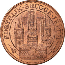 Belgium, Token, Westvlaander, Kortrijk-Brugge-Ieper, 1981, MS(64), Copper