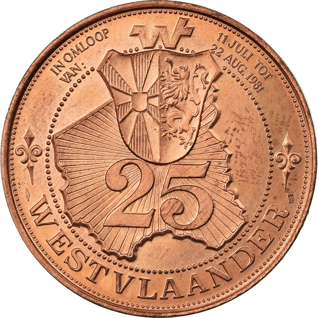 Belgio, Token, Westvlaander, Bredene-Middelkerke-Koksijde, 1981, SPL+, Rame