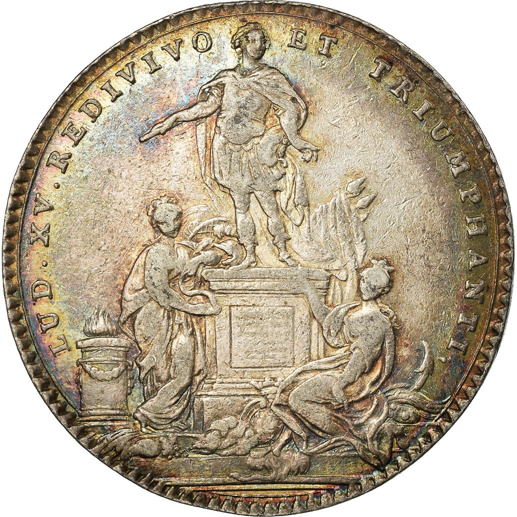 Frankrijk, Token, Louis XV, États de Bretagne, Rennes, 1754, ZF+, Zilver