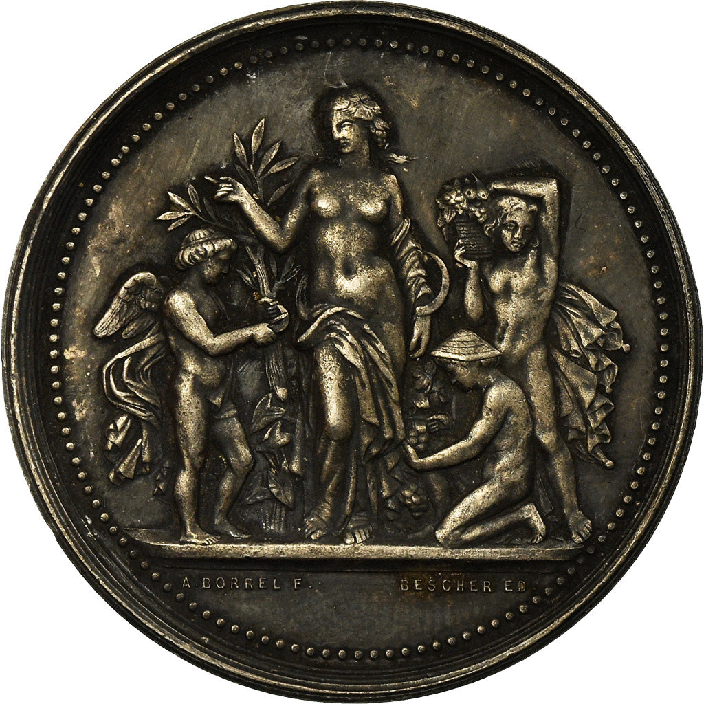 France, Medal, Société d'Horticulture d'Eure-et-Loir, 1876, Borrel.A