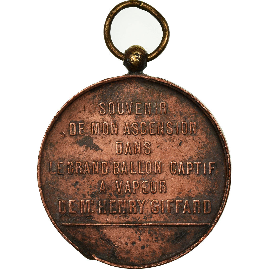 France, Medal, Ascension en Ballon Captif à Vapeur, Panorama de Paris, Sciences