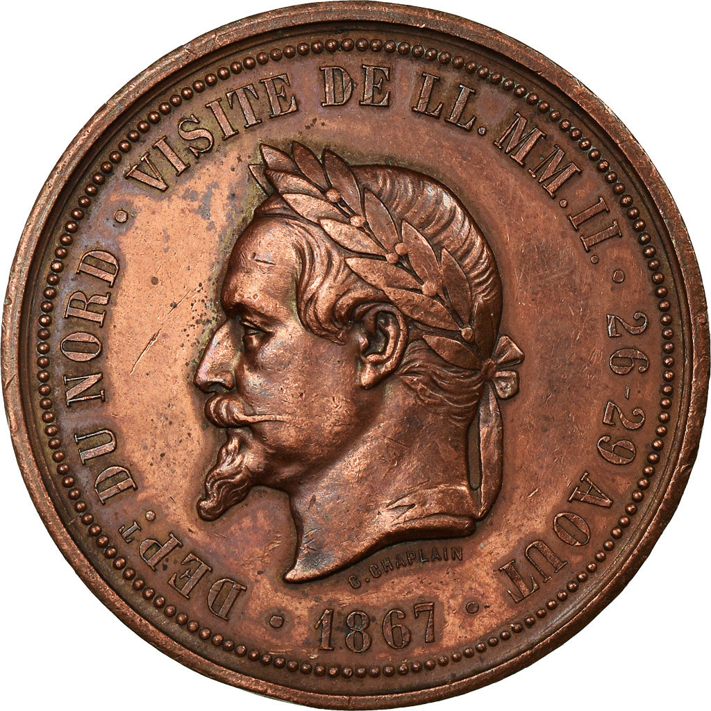 Frankrijk, Medaille, Visite de Napoleon III à la Chambre de Commerce de Lille