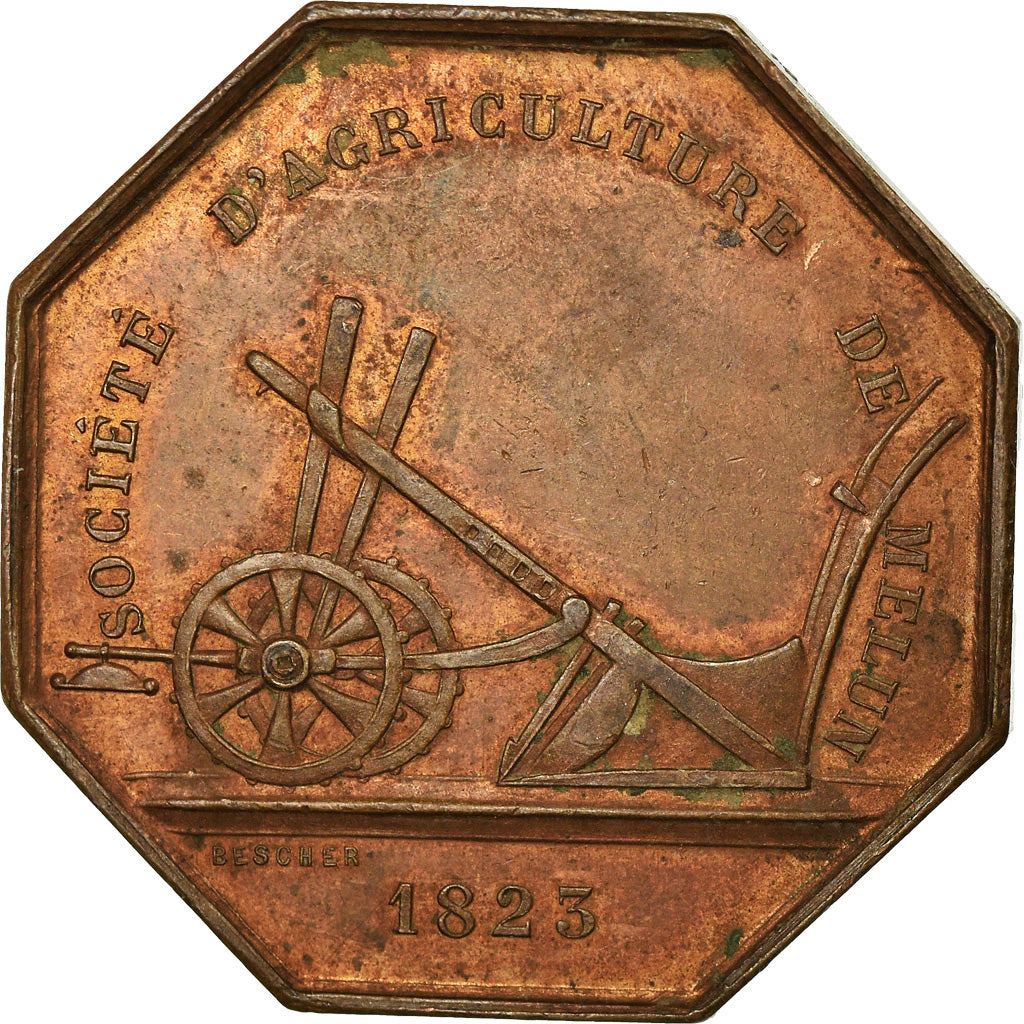 France, Token, Société d'Agriculture de Melun, 1823, Bescher, AU(55-58)