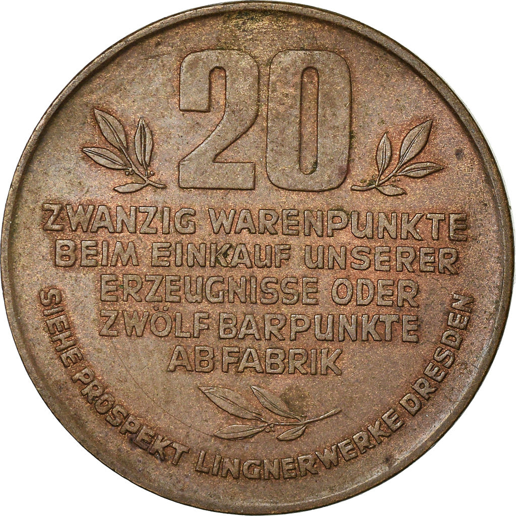 Deutschland, Token, Karl A Lingner, 20 Warenpunkte, SS+, Bronze