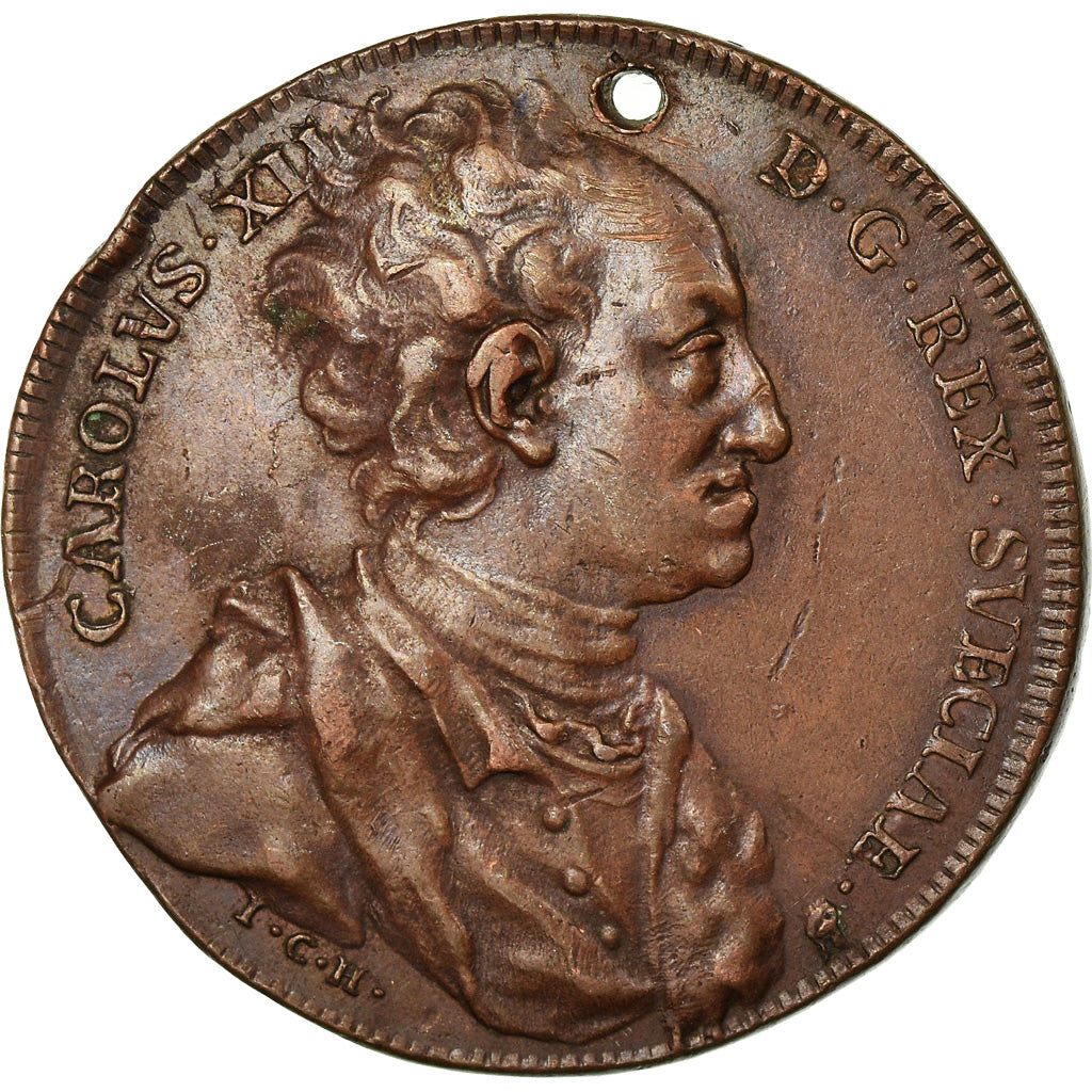 Suède, Médaille, Carolus XII, History, 1718, TTB, Bronze