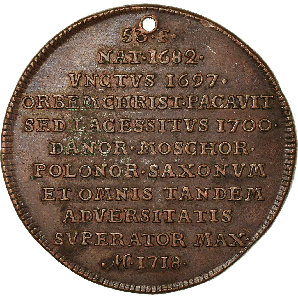 Suède, Médaille, Carolus XII, History, 1718, TTB, Bronze