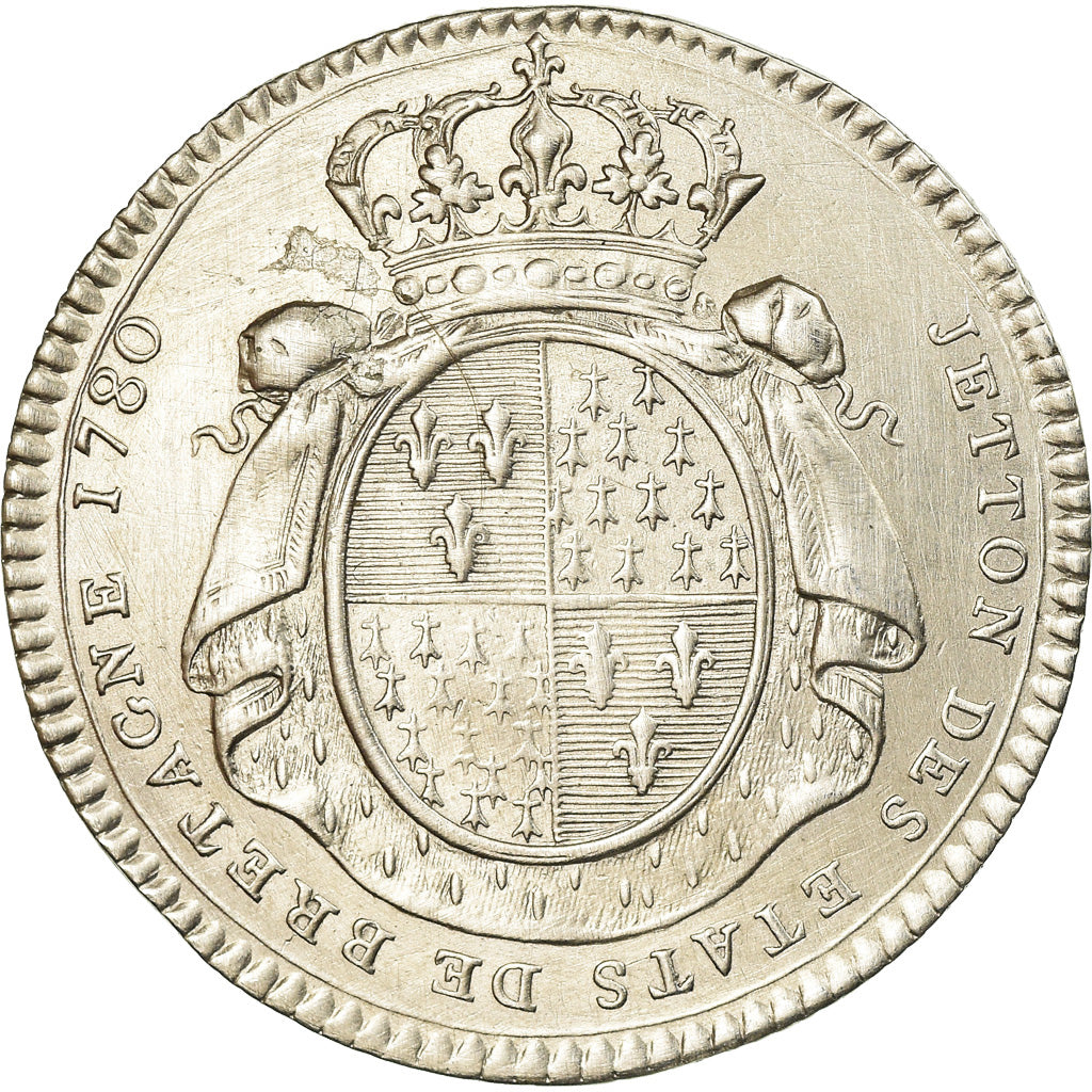 Francia, Token, Louis XVI, États de Bretagne, Rennes, History, 1780, MBC+