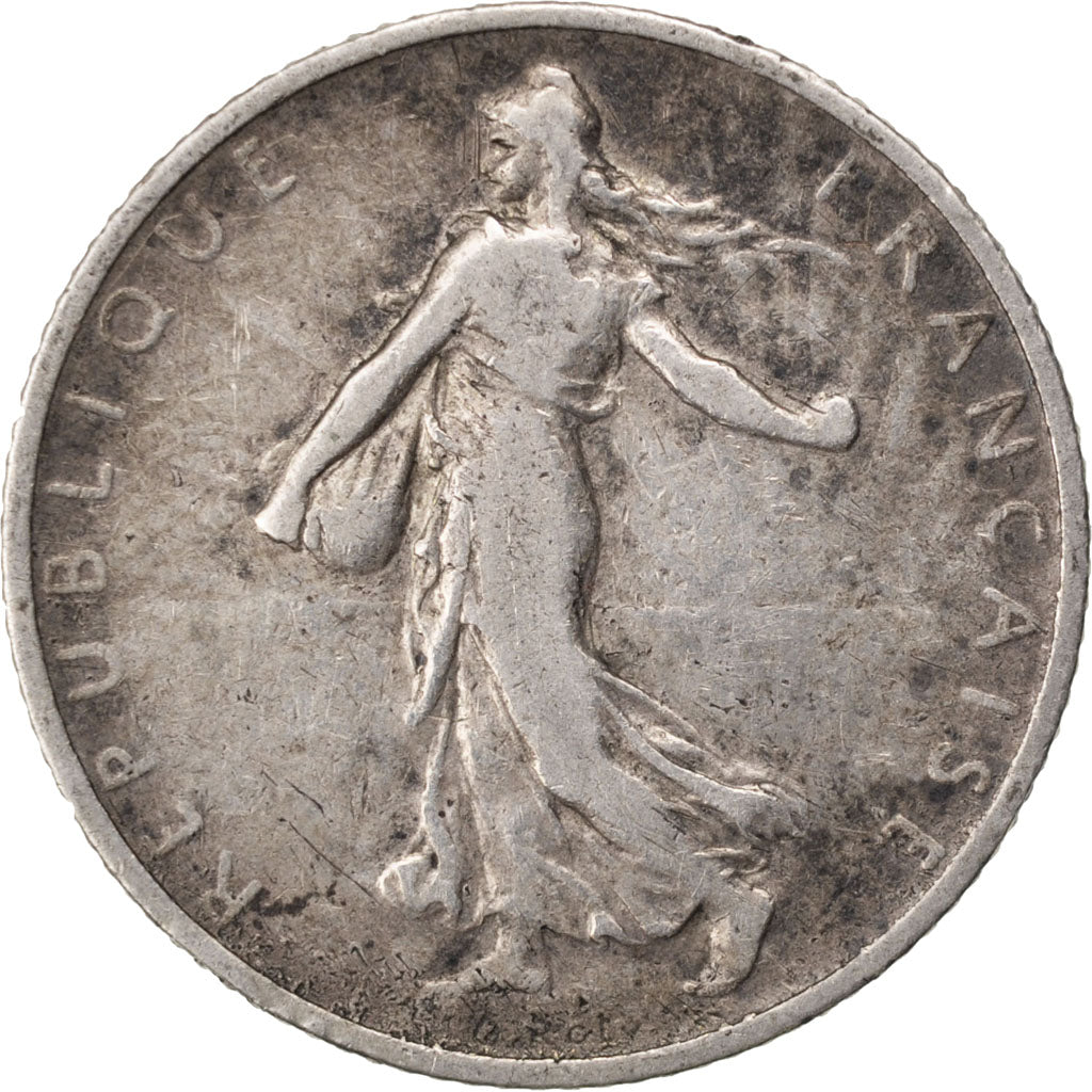 FRANCE, Semeuse, Franc, 1901, Paris, KM #844.1, VF(30-35), Silver, 23, Gadoury..