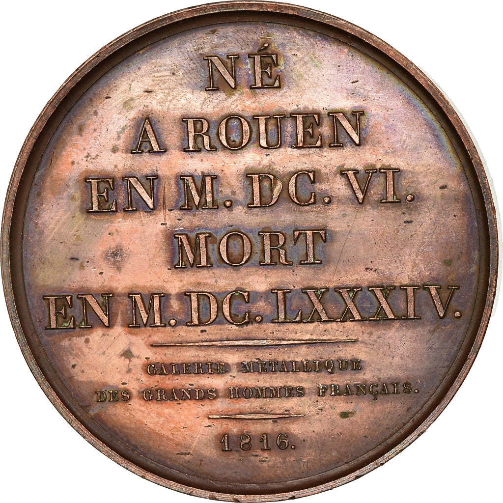 France, Medal, Galerie des Grands Hommes, Pierre Corneille, History, 1816
