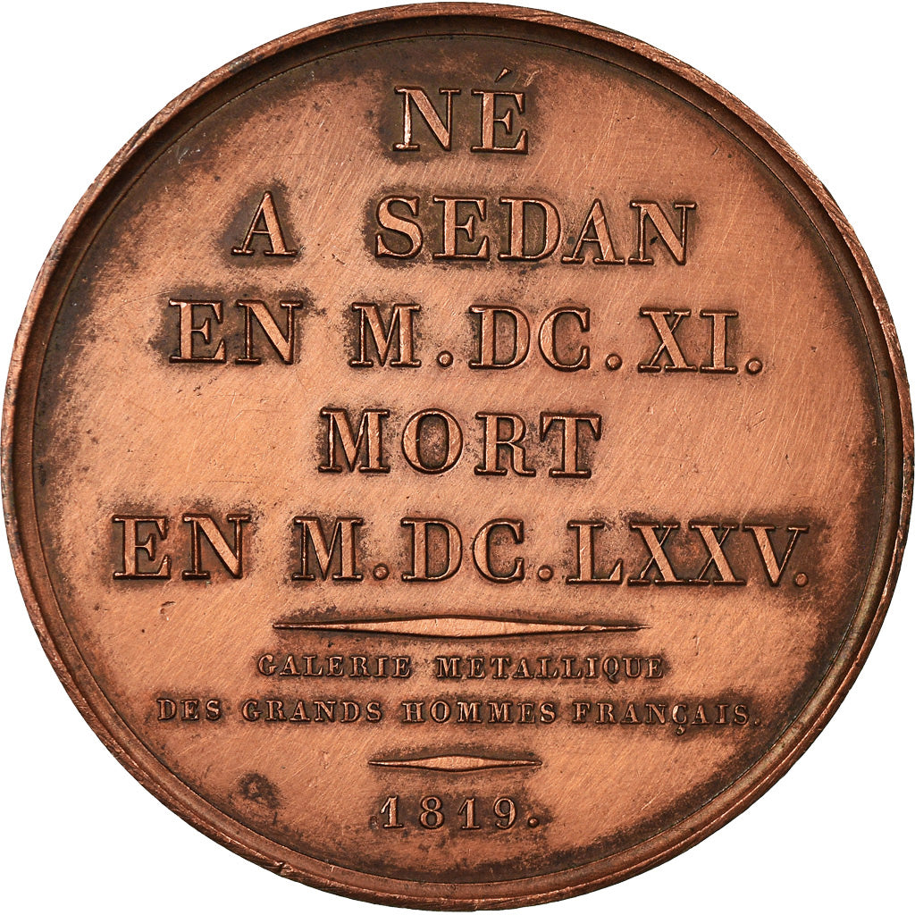 France, Medal, Galerie des Grands Hommes, Turenne, History, 1819, Gayrard
