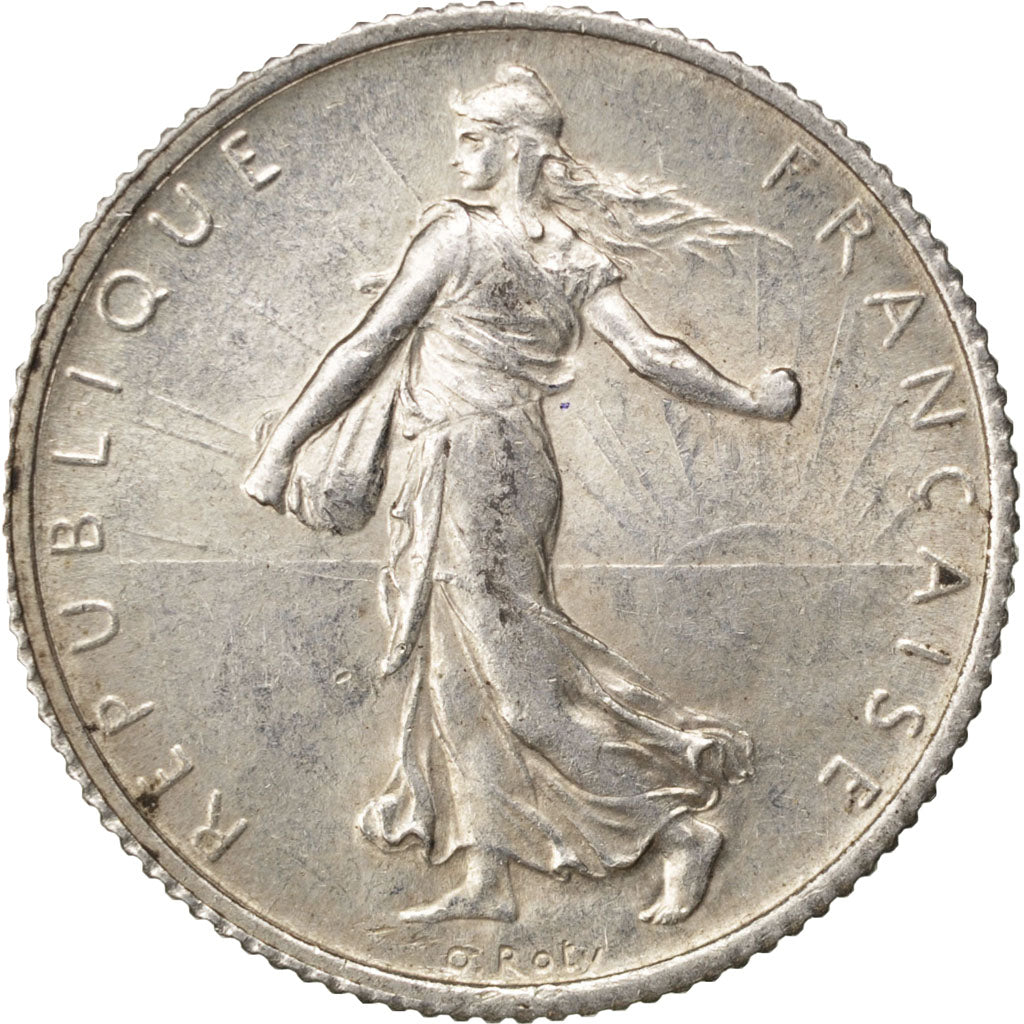 FRANCE, Semeuse, Franc, 1901, Paris, KM #844.1, AU(50-53), Silver, 23, Gadoury..