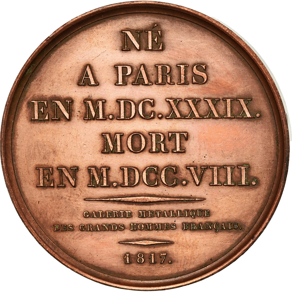 France, Medal, Galerie des Grands Hommes, Hardouin Mansart, History, 1817