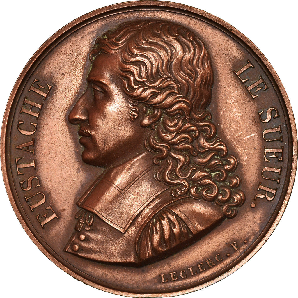 France, Medal, Galerie des Grands Hommes, Eustache Le Sueur, History, 1828