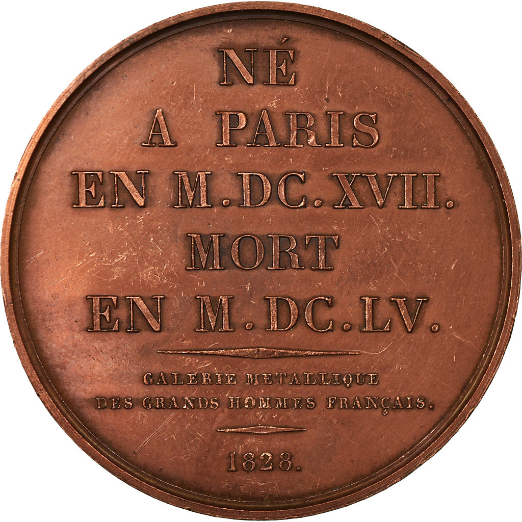France, Medal, Galerie des Grands Hommes, Eustache Le Sueur, History, 1828