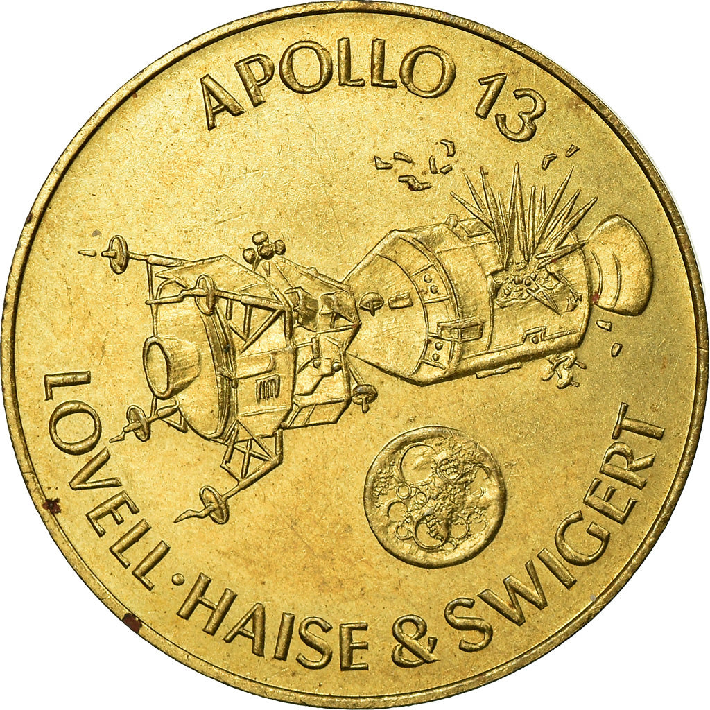 France, Token, Espace, Apollo 13, 1970, MS(63), Bronze-Aluminium
