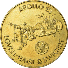 France, Token, Espace, Apollo 13, 1970, MS(63), Bronze-Aluminium