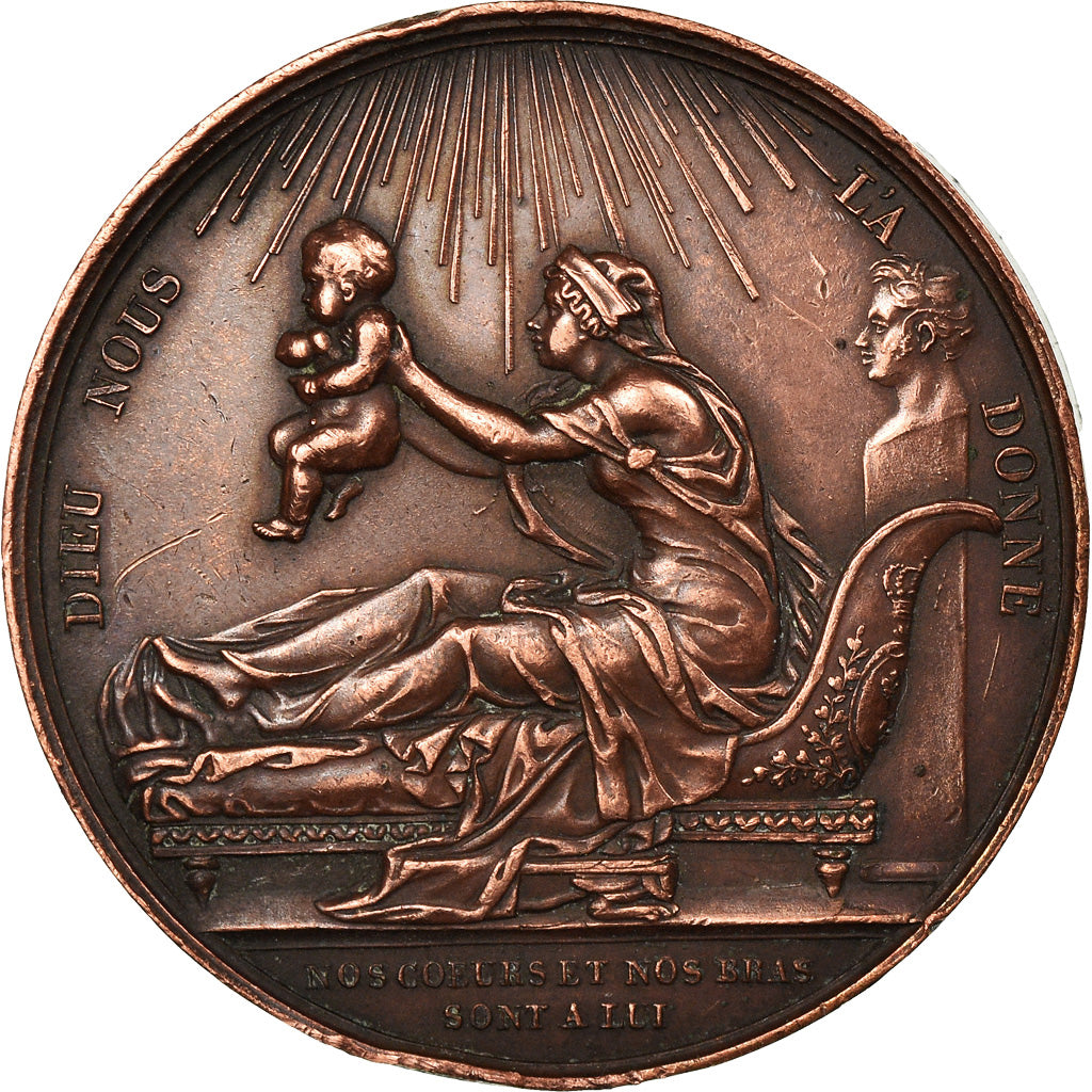 Francja, Medal, Naissance du Comte de Chambord, Historia, 1820, Gayrard