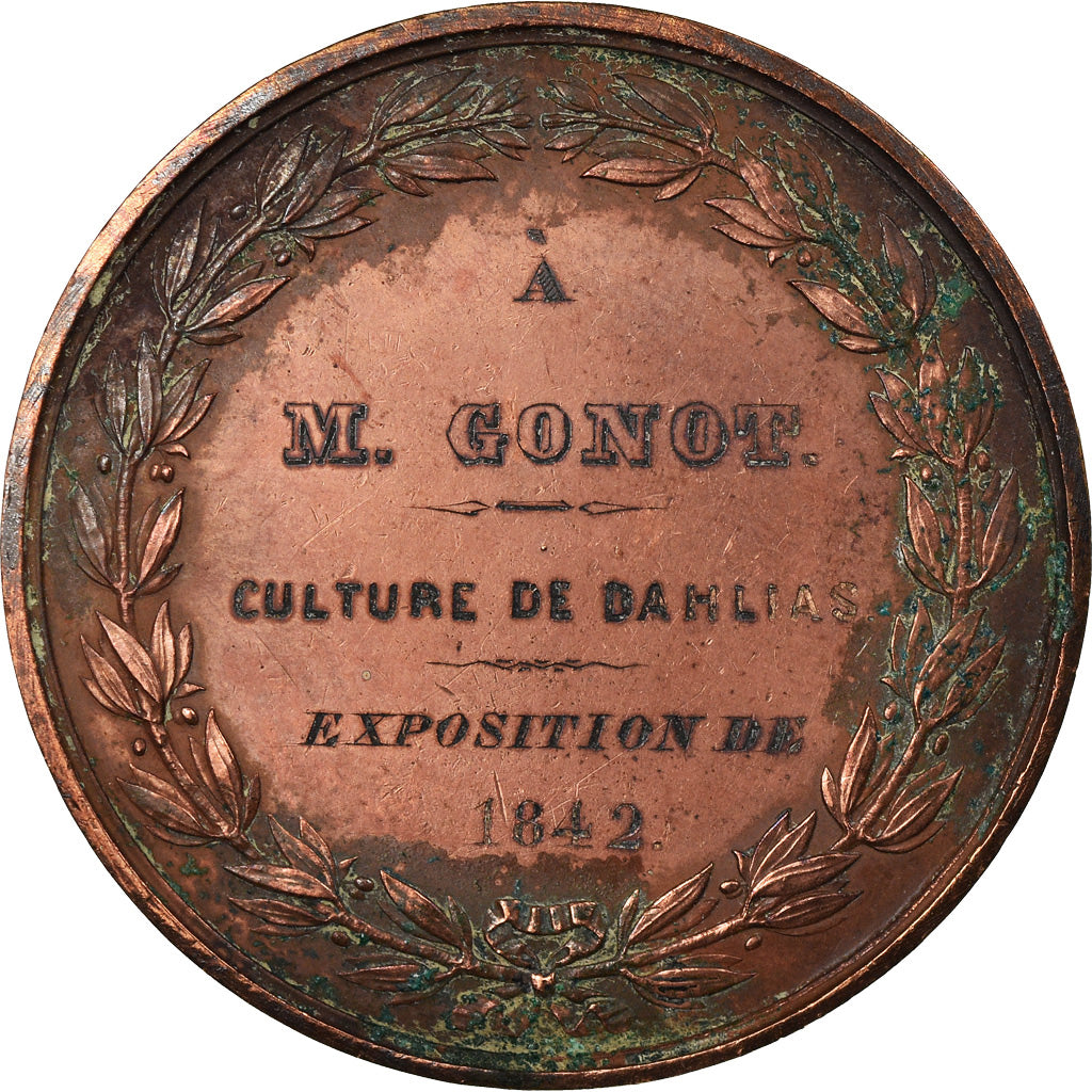 Frankreich, Medaille, Culture de Dahlias, Exposition de, 1842, Brenet, SS