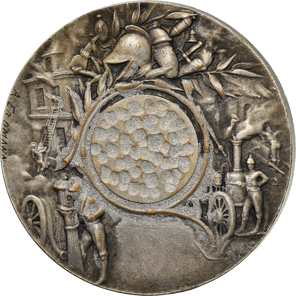 France, Medal, Les Sapeurs Pompiers de Paris., Monier, AU(55-58), Silvered