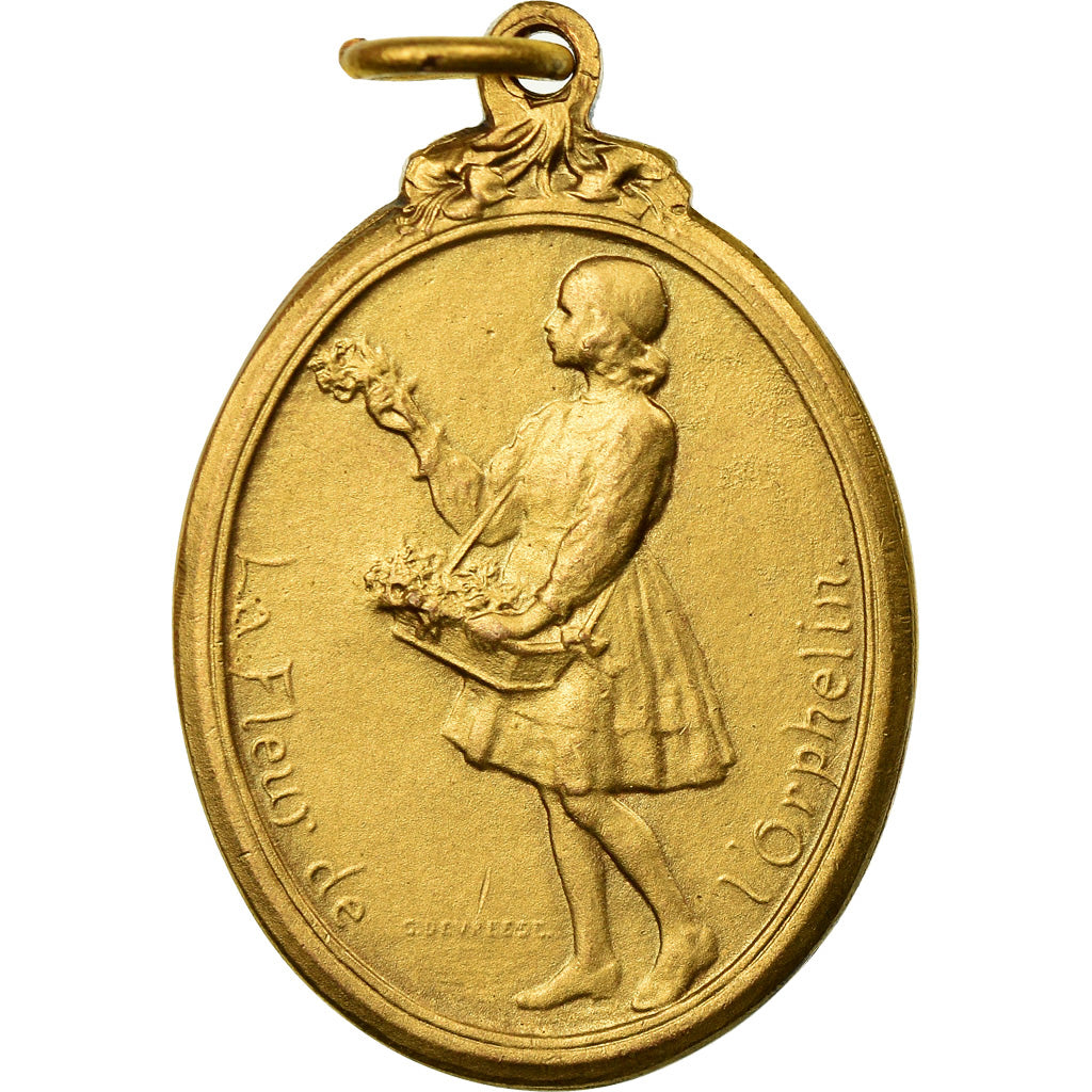 Belgium, Medal, La Fleur de l'Orphelin, Devreese, AU(55-58), Gilt Bronze