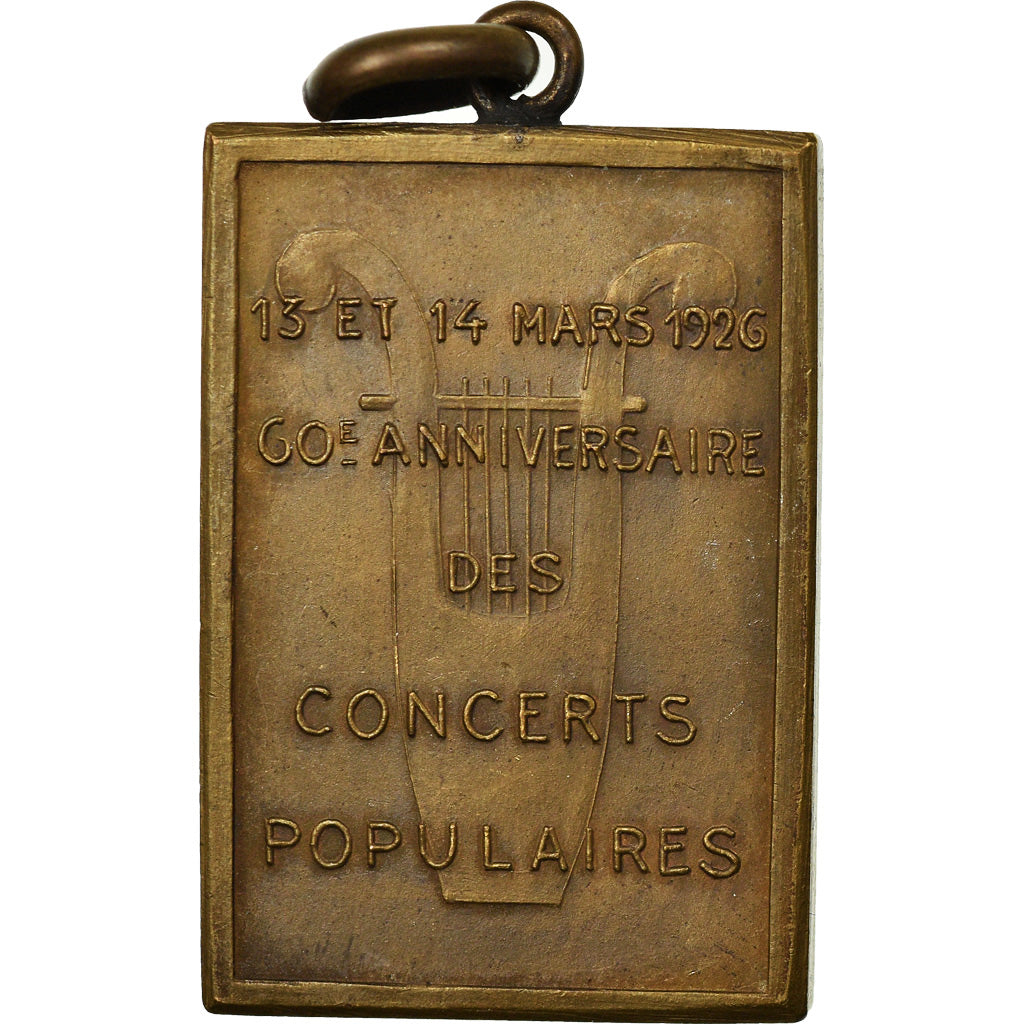 Belgium, Medal, 60 ème Anniversaire des Concerts Populaires, 1926, AU(55-58)