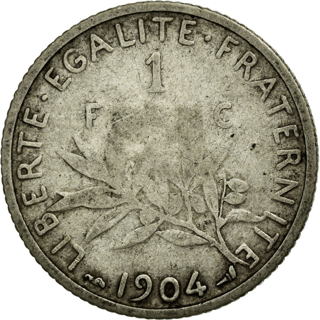 Coin, France, Semeuse, Franc, 1904, VF(20-25), Silver, Gadoury:467