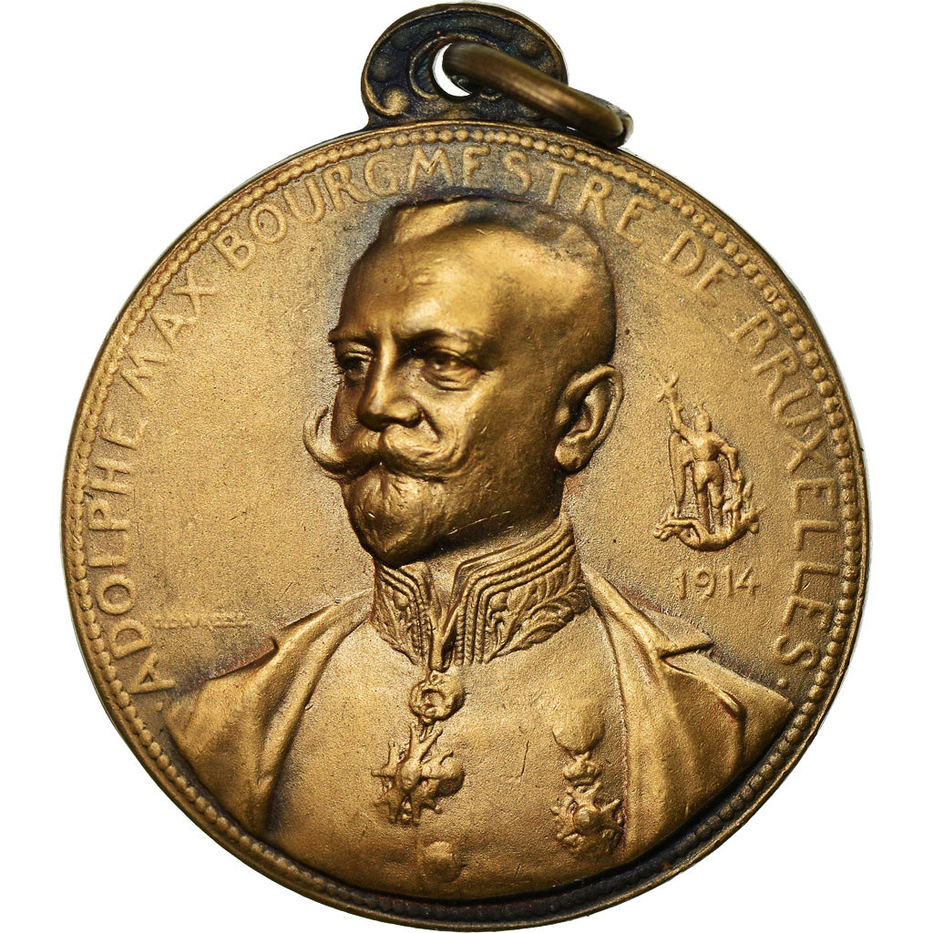Belgium, Medal, Adolphe Max, Bourgmestre de Bruxelles, 1914, Devreese, MS(63)