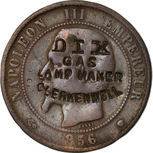 France, Token, 10 Centimes Napoléon III, Contremarque Gas Lamp Maker