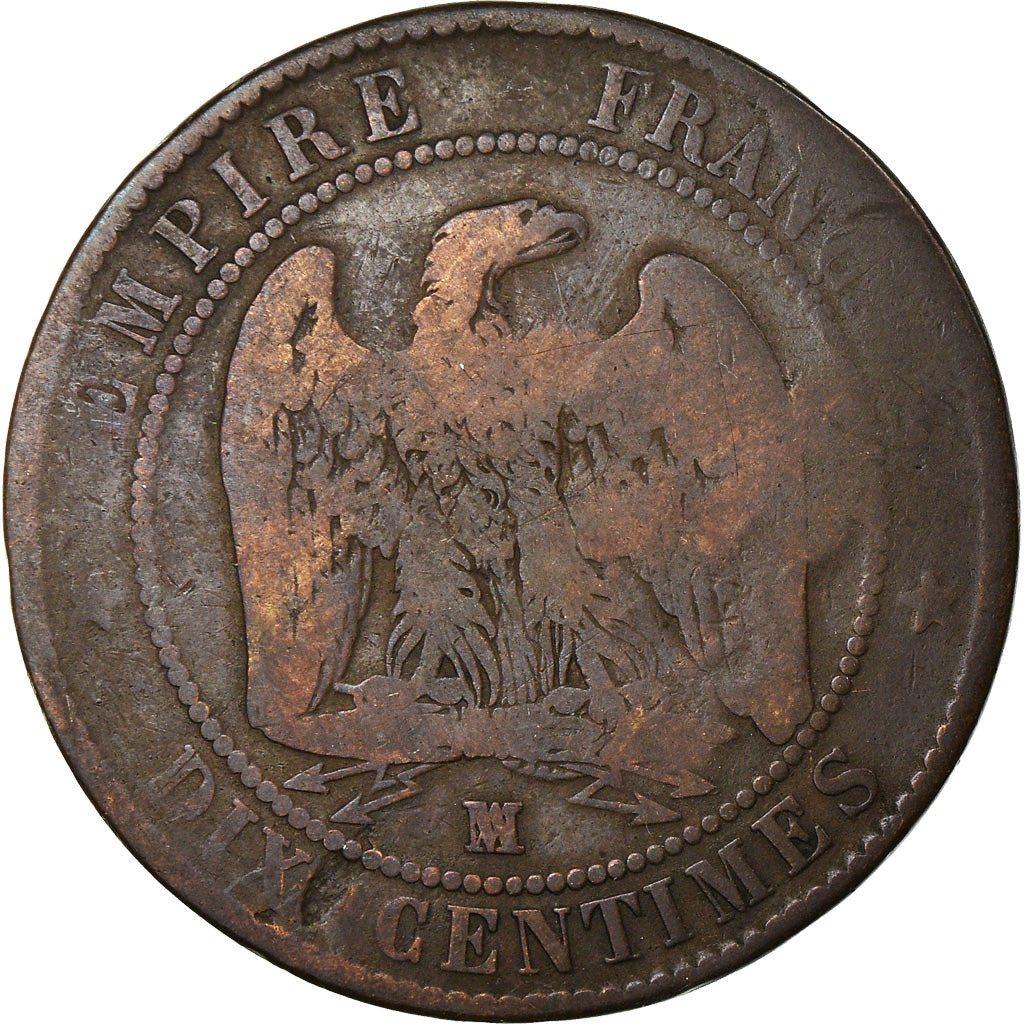 France, Token, 10 Centimes Napoléon III, Contremarque Gas Lamp Maker