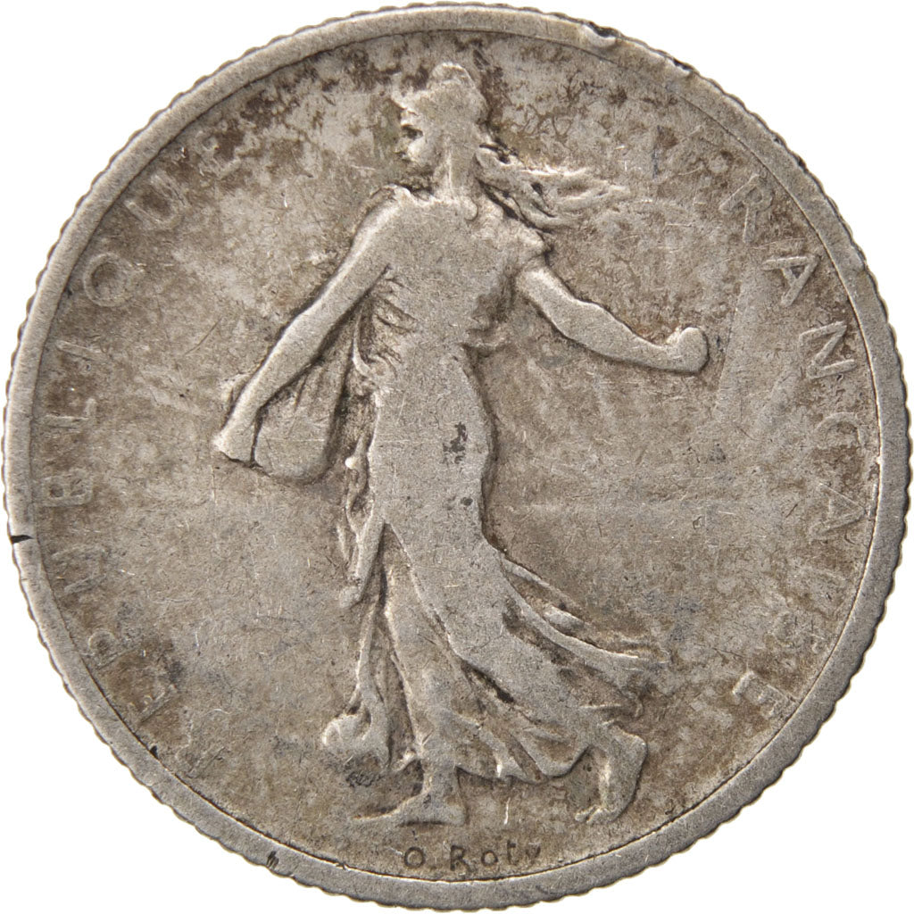 FRANCE, Semeuse, Franc, 1904, Paris, KM #844.1, VF(30-35), Silver, 23, Gadoury..