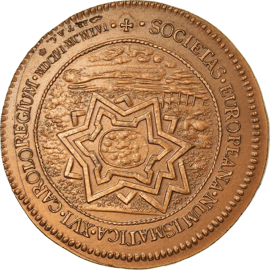 Spain, Token, Societas Europeana Numismatica, Charles II, MS(63), Bronze