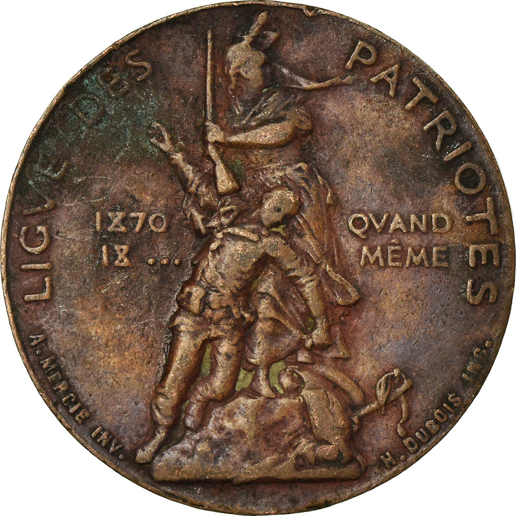 France, Token, Ligue des Patriotes, History, 1882, Mercié, EF(40-45), Bronze