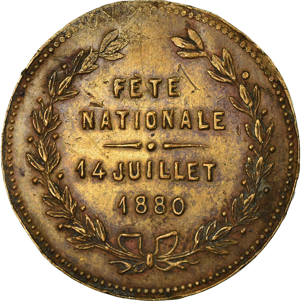 Frankrijk, Medaille, Souvenir de la Fête Nationale du 14 Juillet, 1880, ZF+