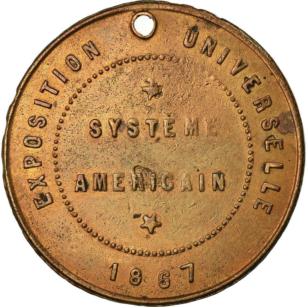 France, Medal, Exposition Universelle, Hygiène, Système Américain, 1867