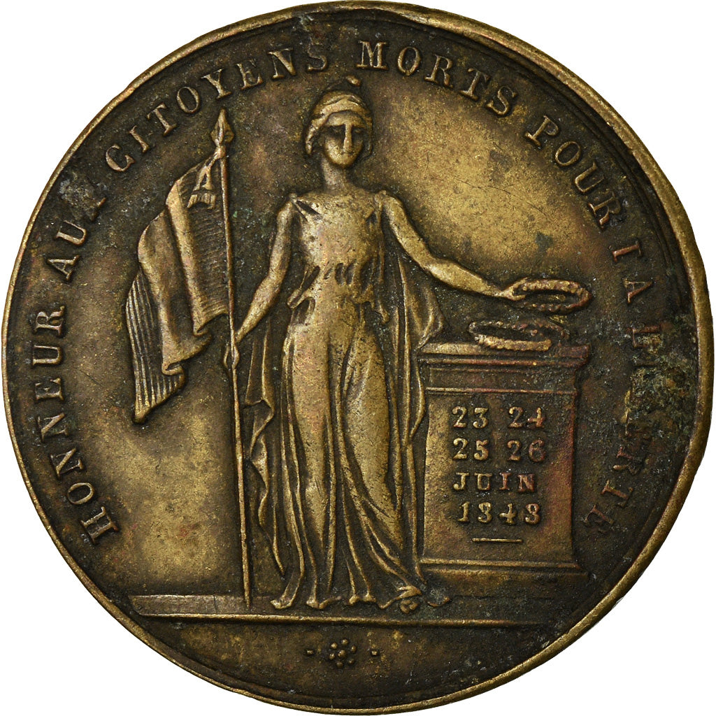 France, Medal, Seconde République, Général Cavaignac, 1848, VF(30-35), Copper