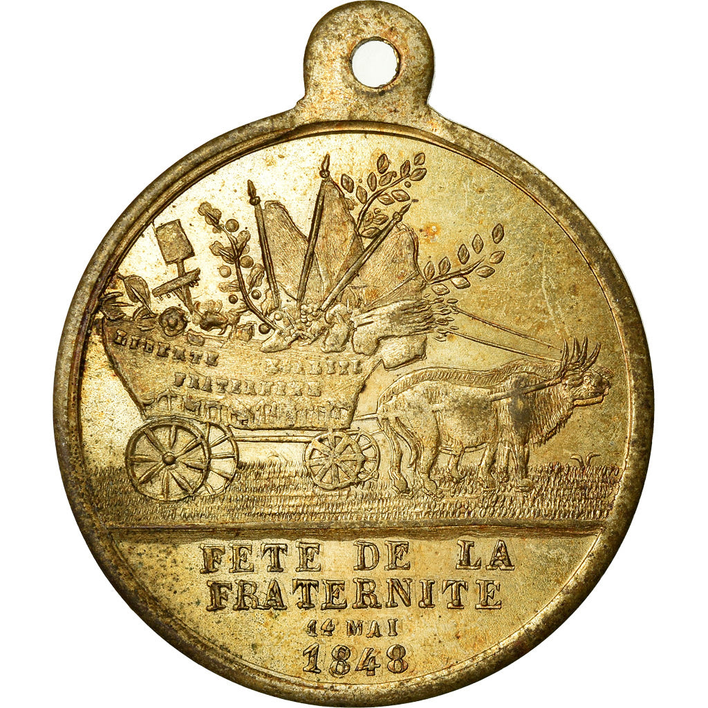 Frankrijk, Medaille, République Française, Fête de la Fraternité, 1848, FR+