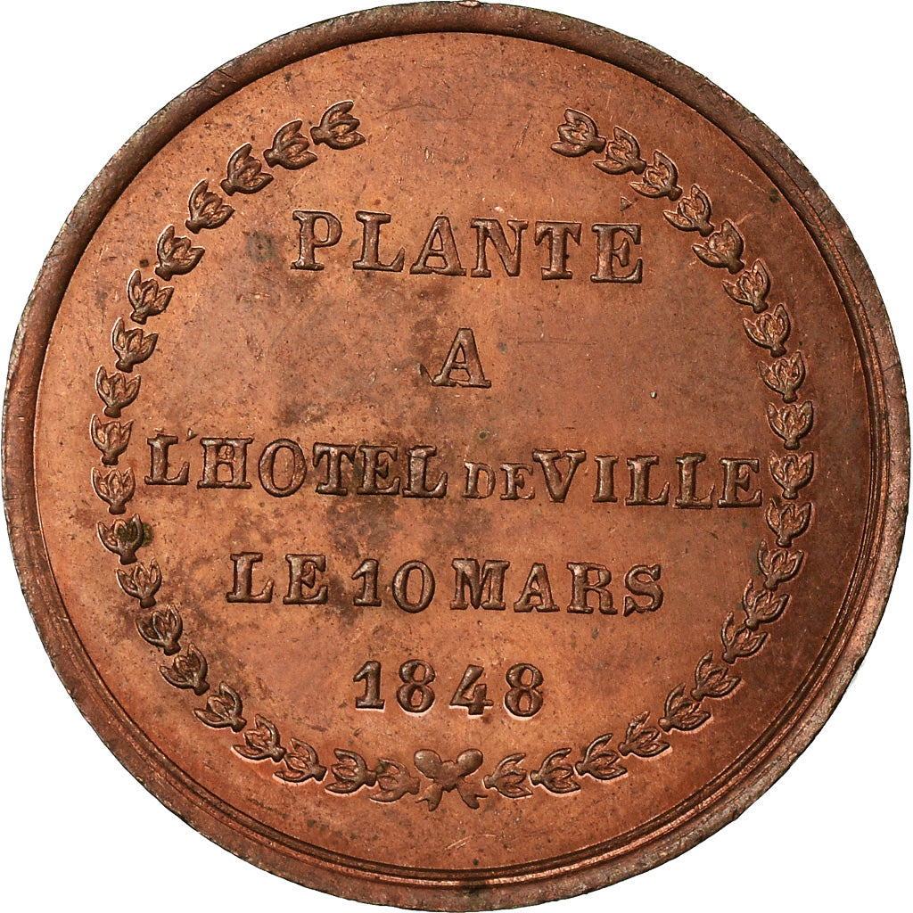 Francia, medalla, French Second Republic, L'Arbre de la Liberté Planté le 10