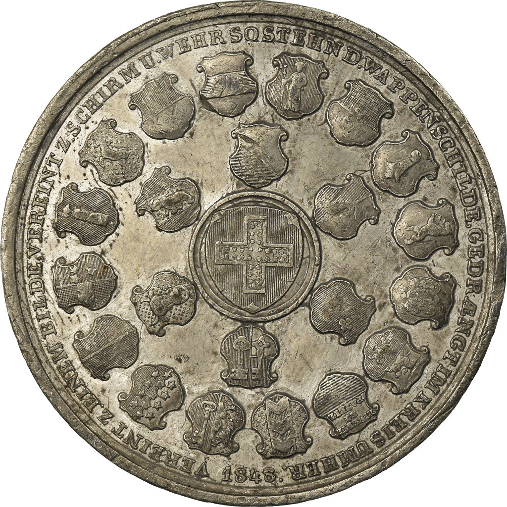 Suisse, Médaille, Durch Eintracht Stark, 1848, TTB+, Tin