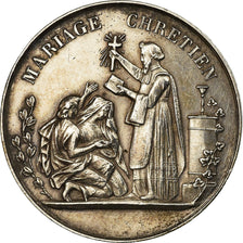 Frankrijk, Medaille, Mariage Chrétien, Religions & beliefs, PR, Zilver