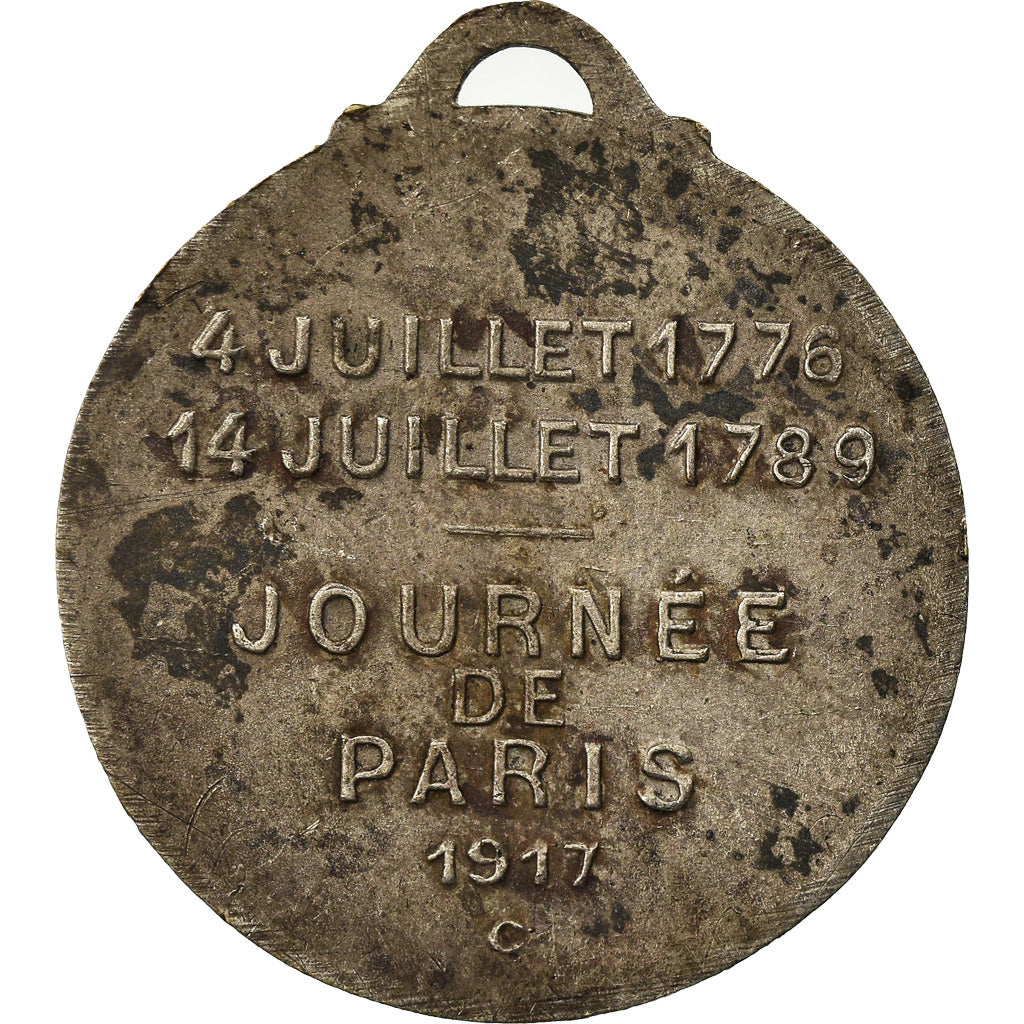 France, Médaille, Journée de Paris, 1917, Washington and Lafayette, History