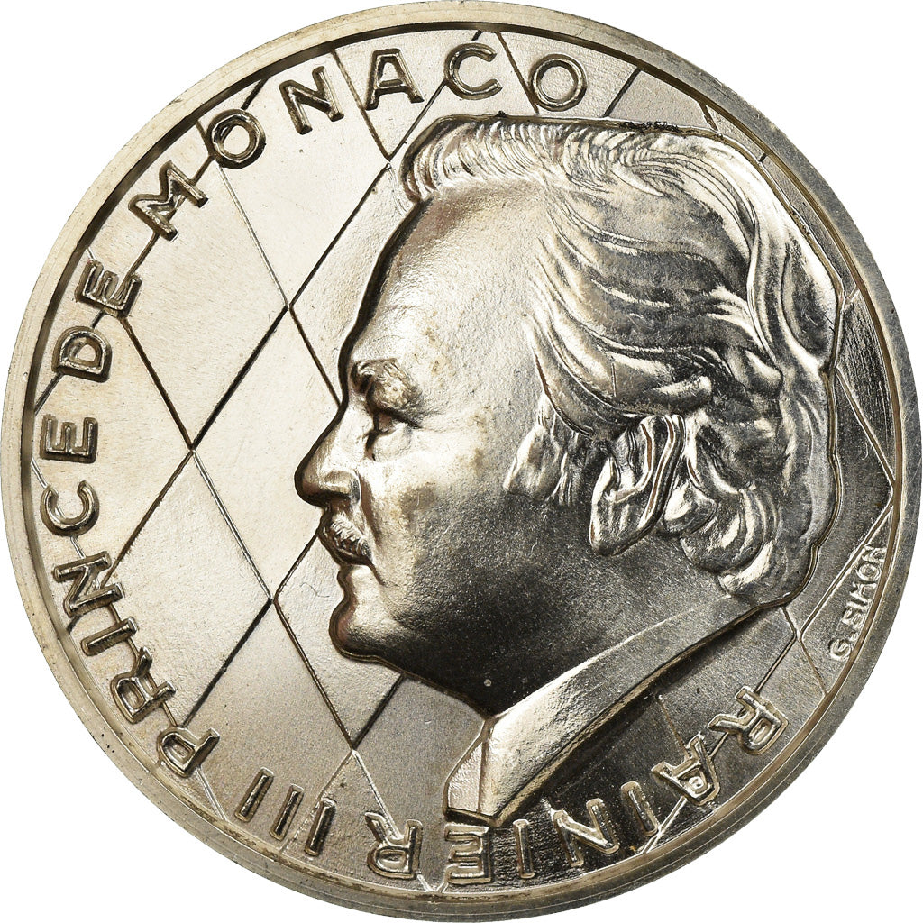 Monaco, Medal, Prince Rainier III, 1974, MS(63), Silver