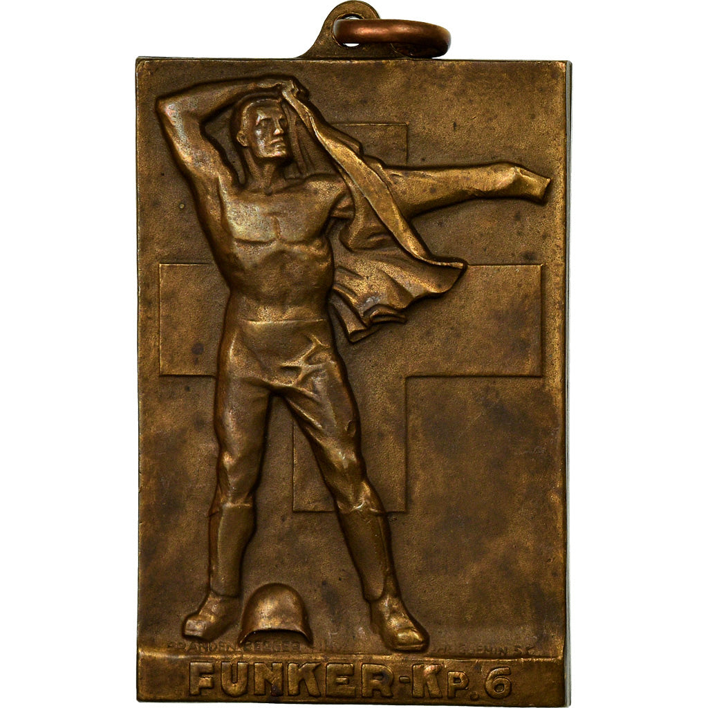 Suisse, Médaille, Funker Kp.6, Weihnachten, 1940, Huguenin, SUP, Bronze