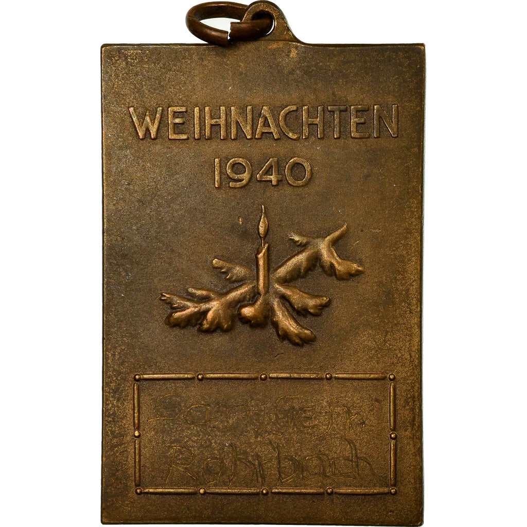 Suisse, Médaille, Funker Kp.6, Weihnachten, 1940, Huguenin, SUP, Bronze