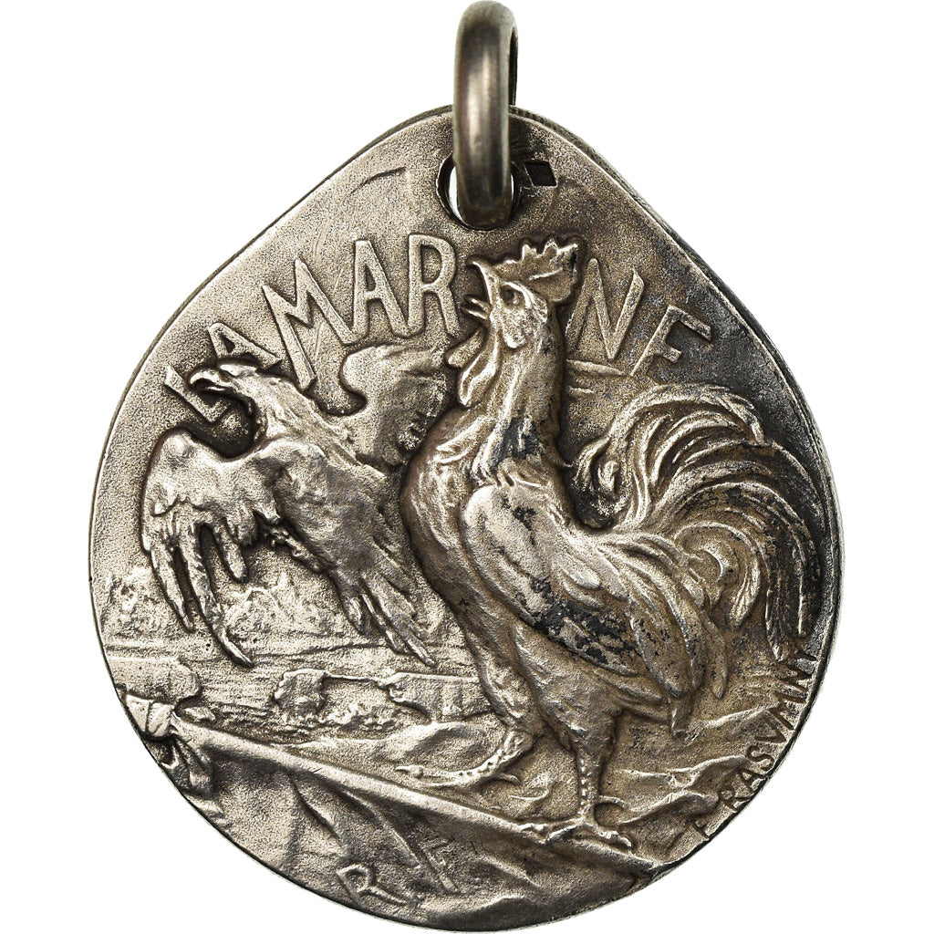 França, Medal, Général Joffre, La Marne, 1914, Rasumny, AU(55-58), Prata