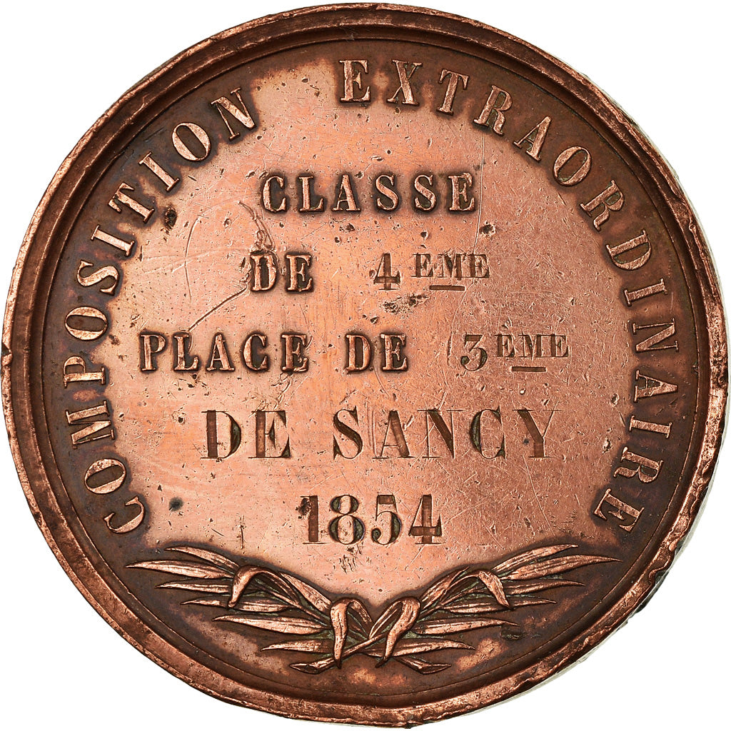 France, Medal, Université de France, Lycée Bonaparte, 1854, AU(50-53), Copper