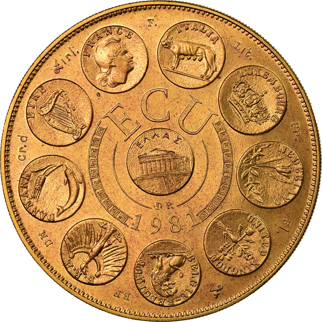 Francia, medaglia, Ecu Europa, Europe Assise, Politics, Society, War, 1981